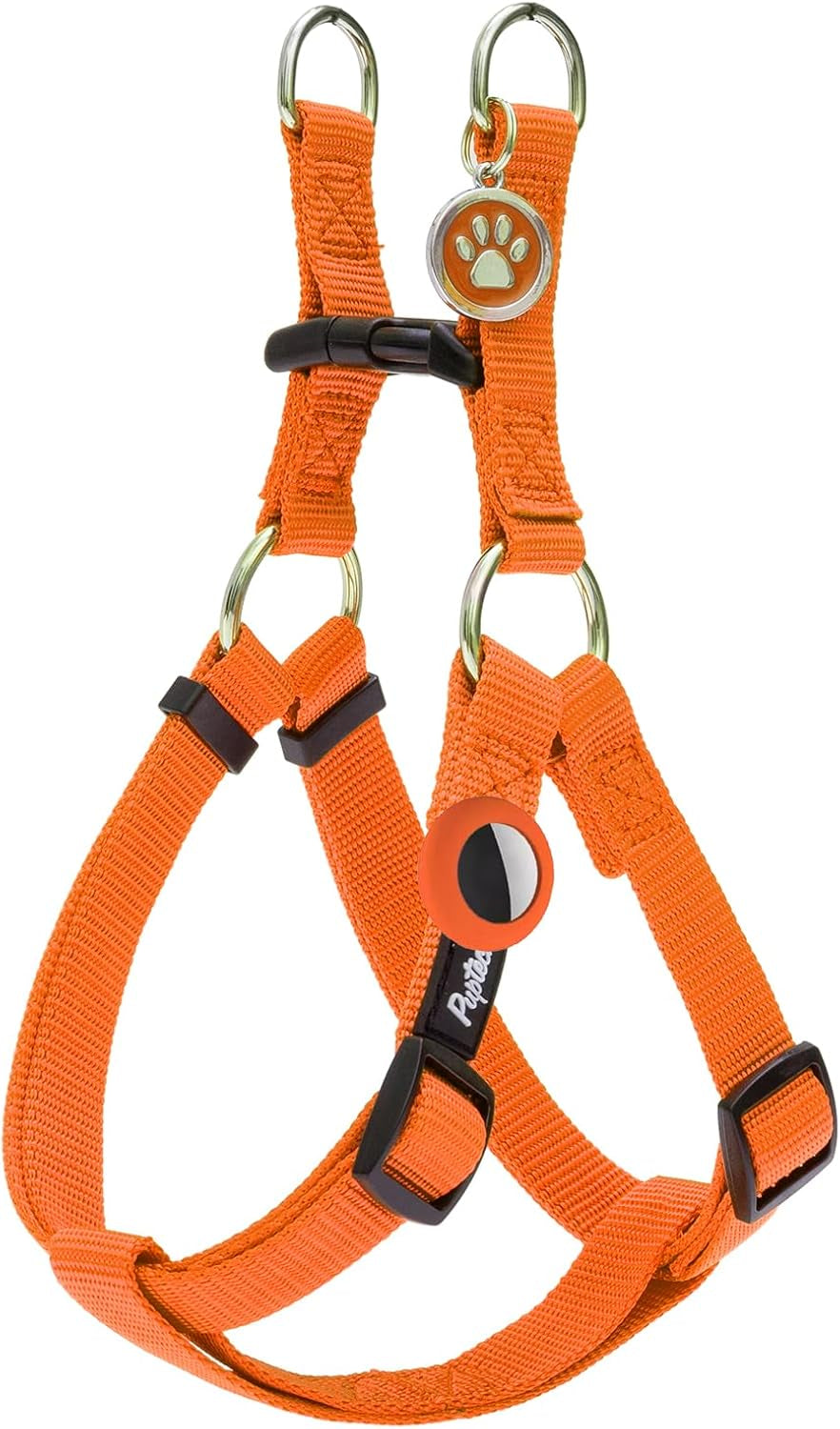 pupteck-no-pull-dog-harness-soft-adjustable-basic-nylon-step-in-puppy-vest-outdoor-walking-with-id-tag