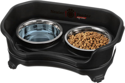 Neater Feeder Express Mess Proof Dog Bowls Elevated for Small Breeds under 15 Lb, Made in USA, No Spill Raised Dog Food Bowl Stand, Stainless Steel Food and Water Bowl Set, Feeding Station, Cappuccino26