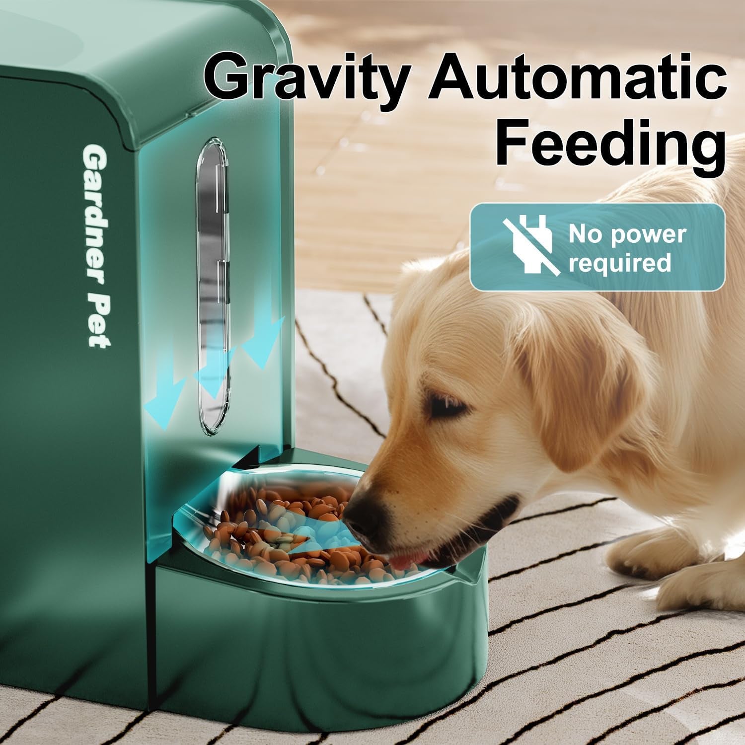 gardner-pet-automatic-gravity-pet-feeder-0-8-gallons-2-dog-feeder-and-water-dispenser-set-100-bpa-free-2-in-1-gravity-feeder-with-stainless-steel-bowl-for-dogs-cats-rabbits-puppies-green