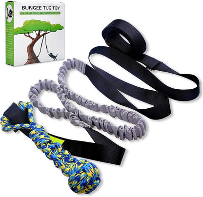 LOOBANI Outdoor Bungee Tug Toy, Interactive Tree Hanging Dog Toys, Black | Durable, Tug of War, Exercise Play Cord & Tether, Chew Rope Toy, Muscle Building & Bite Training, for Small to Large Dogs1