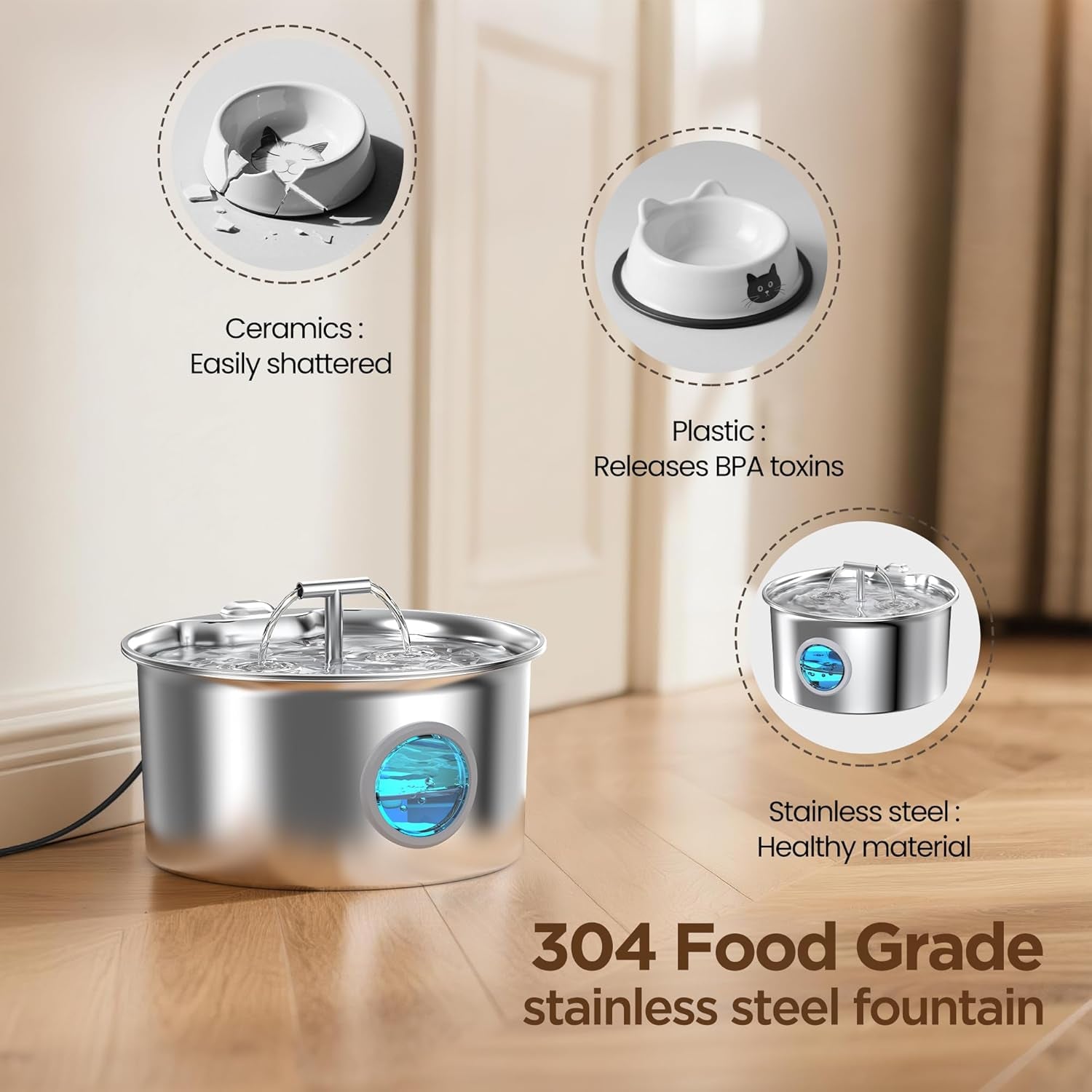 cat-water-fountain-stainless-steel-2-6l-cat-fountain-for-drinking-pet-water-fountain-for-cats-indoor-automatic-pet-water-dispenser-bowl-best-auto-feeding-supplies-gift-for-small-dog-large-kitty
