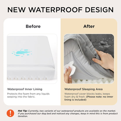 Bedsure Orthopedic Dog Beds Large Sized Dog - Washable Large Dog Cat Bed Waterproof, Comfort Dogs Couch Sofa with Washable Removable Cover, Pet Bed with Nonskid Bottom, Grey, 35"4
