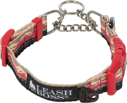 Leash Boss Martingale Collar for Dogs - Steel Chain | Reflective Nylon Dog Collar for Large Dogs, Medium and Small Dogs | No Pull Pet Training Collar Small13
