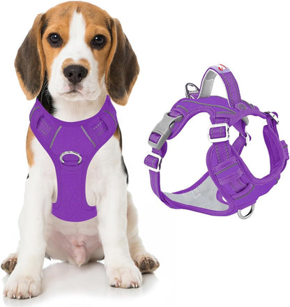BARKBAY Dog Harness No Pull with ID Tag Pocket - Heavy Duty, Reflective, Easy Control for Large Dogs(Blue,L)59