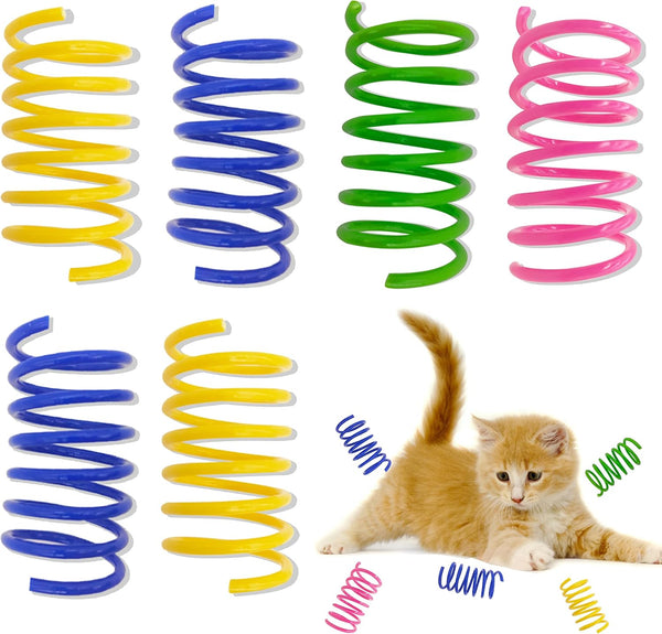 Cat Spring Toys 20 Packs Colorful Plastic Spring Coils Attract Cats to Swat, Bite, Cat Toys for Indoor Cats for All Breeds1
