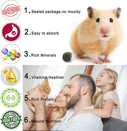 Timothy Hay Cubes, 6Oz Small Pet Feed | 100% Natural Timothy Hay Cubes, Specially for Rabbits, Sulcata Tortoises, Guinea Pigs2