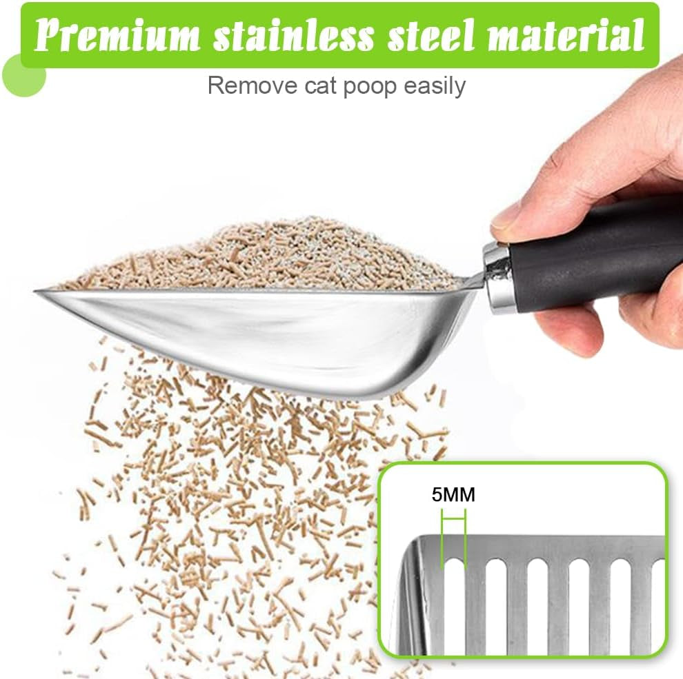 cat-litter-scoop-stainless-steel-metal-cat-litter-scoop-kitty-metal-scooper-sturdy-mesh-scooper-mesh-shovel-easy-to-clean-suitable-for-cat-litter-box-light-black