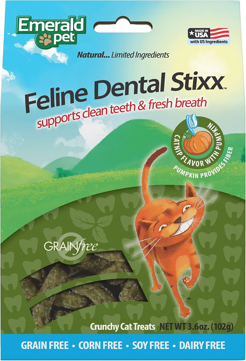 emerald-pet-grain-free-chicken-cat-dental-treats-crunchy-dental-sticks-for-cats-to-clean-teeth-reduce-plaque-tartar-freshen-breath-pumpkin-for-digestive-health-natural-cat-chews-3-6-oz