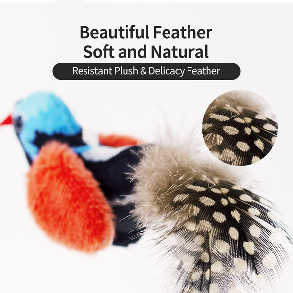 Catnip Cat Toys Satisfy Cat'S Natural Hunting Instintion for Indoors Cats Feather Toys Interactive with Lifelike Chirp Sound Chirping Bird Kitten Toy (2 Pack)4