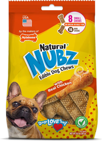 Nylabone Nubz Natural Dog Treats Made with Real Chicken, Small, 4 Count | Long Lasting Dog Chews, Made in USA, Limited Ingredients, Highly Digestible, Dog Dental Treats for Small Dogs up to 30 Lbs11