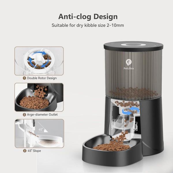 Automatic Cat Feeder: 4L Timed Cats Food Dispenser Programmable | Easy to Set, Dual Power, Precise Portion, Auto Pet Feeder with Desiccant Bag, Detachable Washable for Cats and Small Dog4
