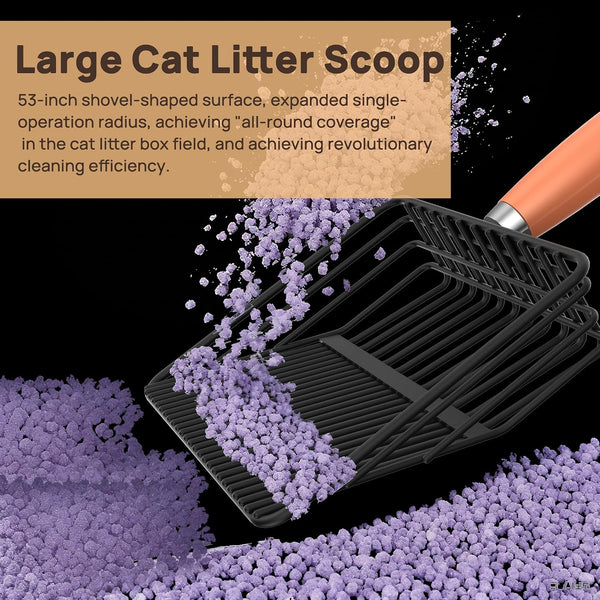 Heavy Duty Metal Cat Litter Scoop with Holder - Broom and Dustpan Set - Quick-Sifting Mesh for Clump-Free Cleaning, Compatible with Most Litter Types5