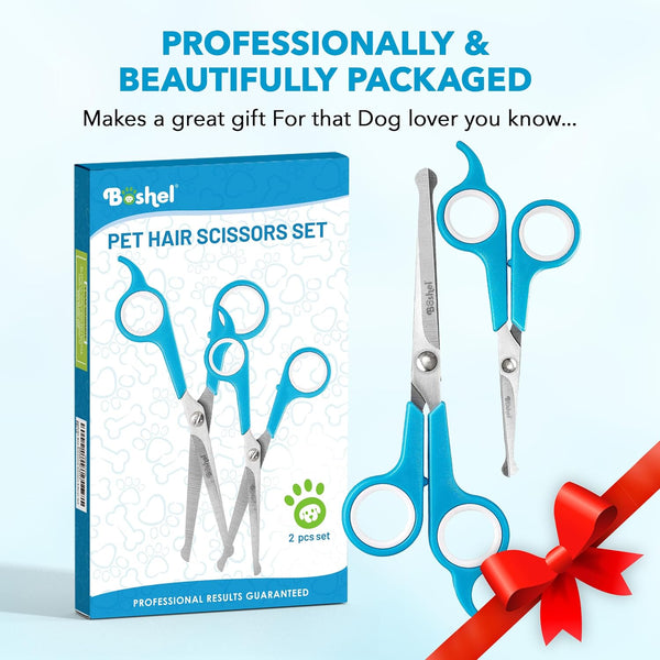 Boshel Razor-Sharp Stainless Steel Dog Grooming Scissors for Grooming Professionals at Home with Rounded Safety Tips, 2 Pack7