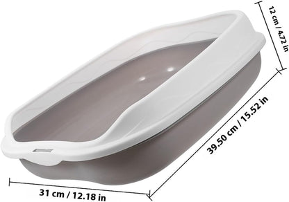 ARTIBETTER Semi-Enclosed Cat Litter Box with Scoop, Small Gray Kitten Litter Pan, Splash-Resistant Open Design, Pet Toilet for Cats and Kittens, Suitable for Indoor Housebreaking2