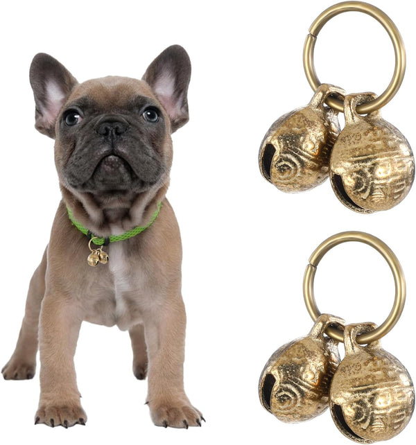Styquenzer Copper Bell for Dog Collar, 4 PCS Brass Dog Bells Extra Loud Collar Bell for Pet Tracking anti Lost Training Pets Pendant Accessories anti Theft Bells for Little Dogs & Cats1