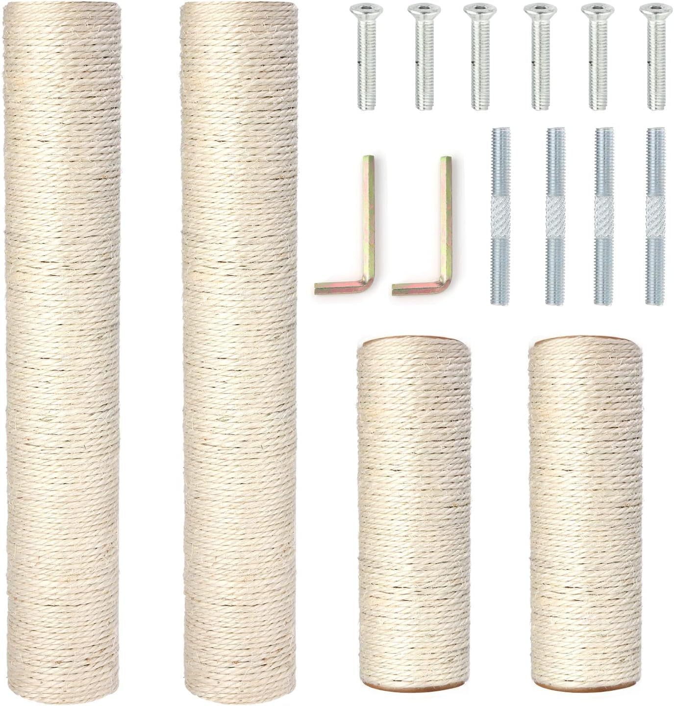 barelove-cat-scratching-post-replacement-4-pieces-cat-scratcher-cat-tree-replacement-parts-15-4-x-2-67-dia-7-87-x-2-67-dianatural-sisal-rope-cat-scratch-posts-include-m8-screws