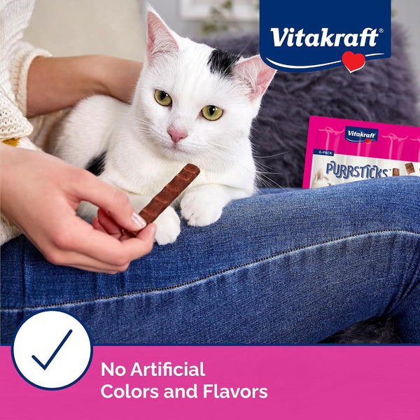 Vitakraft Purrsticks Meaty Cat Sticks - Chicken - Segmented and Breakable Meatstick - Deliciously Tender, 6 Count (Pack of 1)5