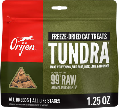 ORIJEN Freeze Dried Cat Treats Grain Free Original, 1.25Oz Bag | 99% Animal Ingredients, Freeze Dried, Grain Free, High Protein, Wild-Caught Fish, Free-Run Poultry, 1 Calorie Each8