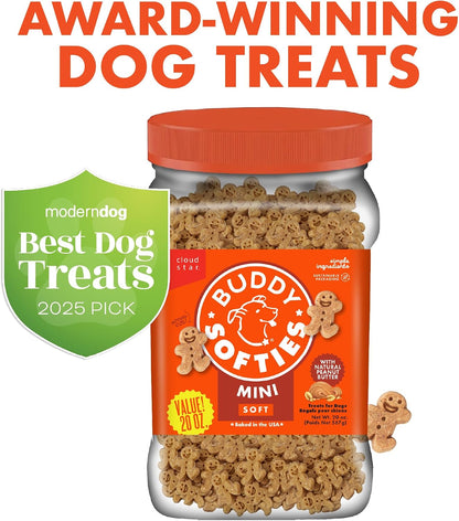Buddy Softies Soft & Chewy Dog Treats Peanut Butter 20 Oz. Jar6