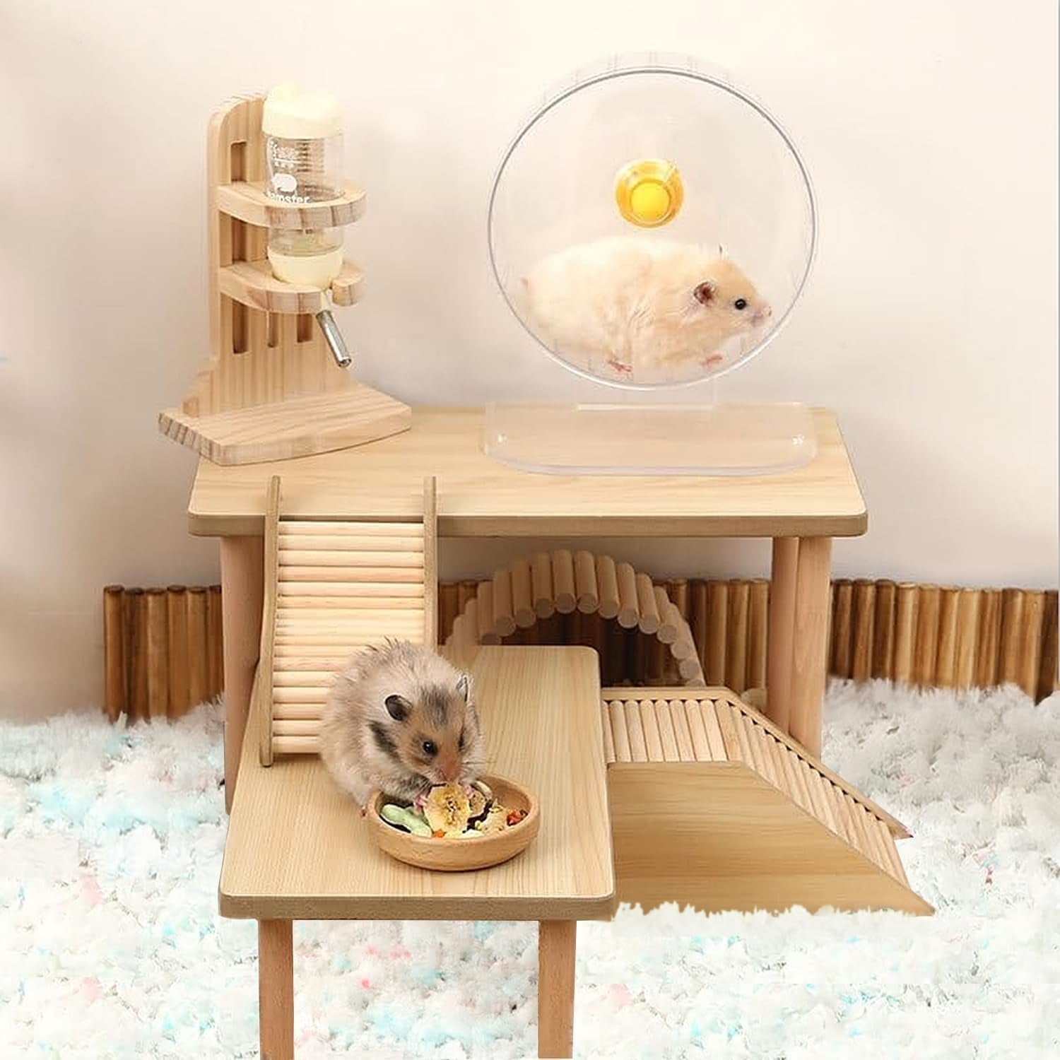 2-piece-set-hamster-play-wooden-platform-for-dwarf-syrian-hamsters-gerbils-mice-degus-or-other-small-pets