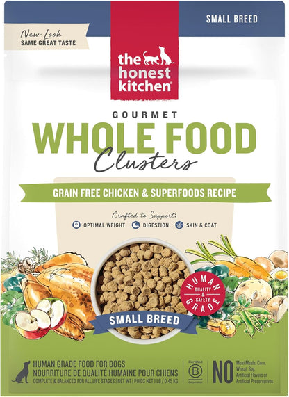 The Honest Kitchen Whole Food Clusters Small Breed Grain Free Chicken Dry Dog Food, 4 Lb Bag13