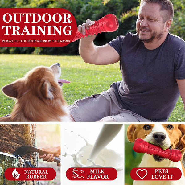 ZIKATON Dog Squeaky Toys for Aggressive Chewers, Durable Chew Toys for Large Medium Breed Dog, Dog Toys, Tough Durable Dogs Toys with Natural Rubber5