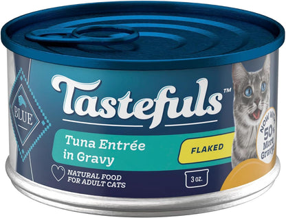 Blue Buffalo Tastefuls Flaked Adult Wet Cat Food Variety Pack (Tuna, Chicken, Fish & Shrimp), Natural Ingredients Enhanced with Vitamins, Minerals & Other Nutrients, 3-Oz. Each (12 Cans)23