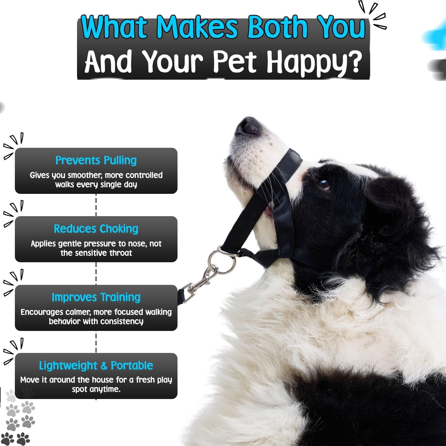 gentle-leader-for-dogs-2x-free-training-clicker-essential-gentle-leader-gentle-leader-with-quick-snap-neck-strap-nose-loop-bonus-clickers-with-wrist-strap-for-leash-training-no-pull-harness