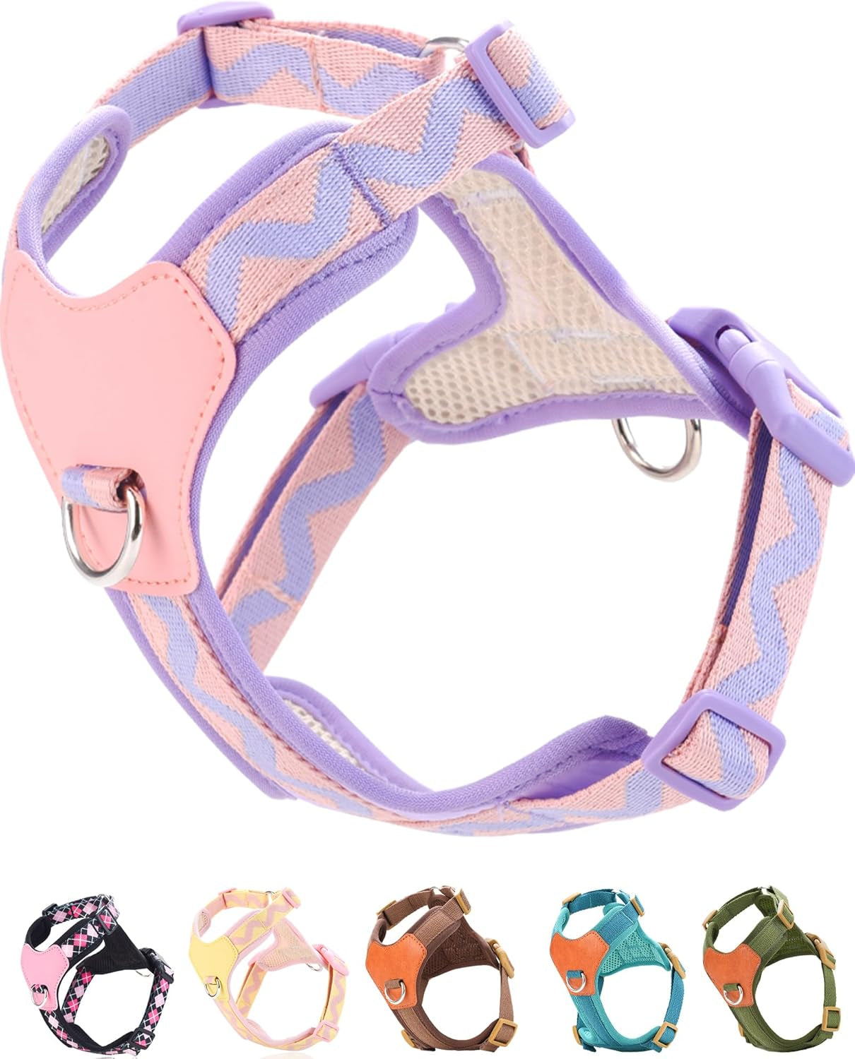 green-xs-dog-harness-for-small-dogs-no-pull-dog-harness-with-2-leash-clips-puppy-harness-dog-vest-harnessgreen-xs