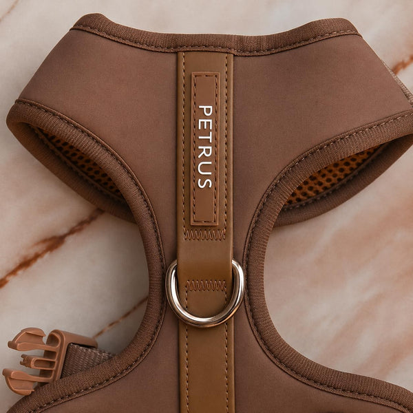 Premium No-Pull Dog Harness Soft Neoprene & Breathable Mesh Vest with Front & Back Clip D-Rings Adjustable Lightweight Walking Harness for Puppies, Small & Medium Dogs (Bronze Brown Gold, M)3