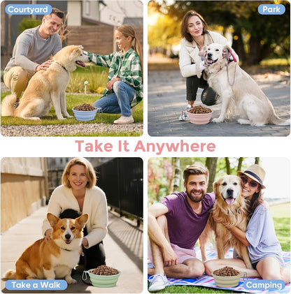 2-Pack Portable Pet Bowls, 12OZ Collapsible Dog & Cat Water Bowl with Hook | Bpa-Free Leak-Proof Foldable Food Dish for Small Medium Pets, Travel, Camping Daily Indoor&Outdoor Essentials9