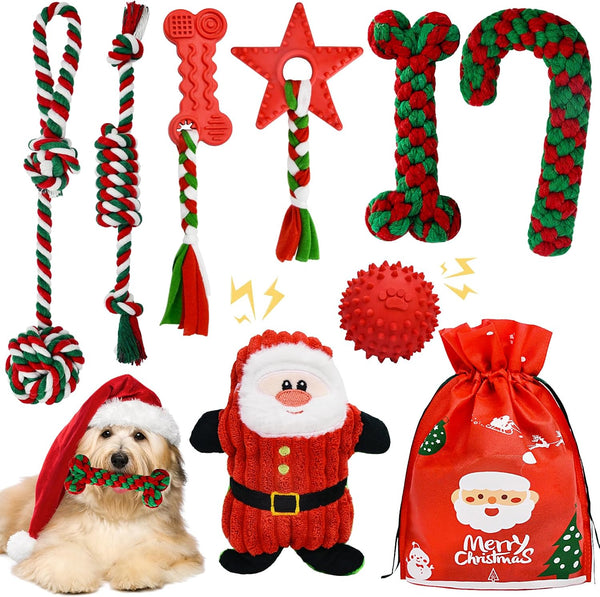 MRSOHRET 20Pcs Puppy Chew Toys for Teething, Dog Chew Toys with Rope Toy, Pet Dog Toothbrush, Treat Balls, Plush Toys and Squeaky Toys for Small Medium Dogs with Basket to Keep Them Busy10