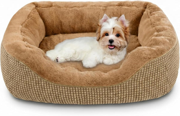 INVENHO Medium Dog Beds for Medium Dogs Washable, Rectangle Dog Bed Medium Size Dog, Orthopedic Dog Bed, Warming Soft Calming Sleeping Puppy Bed Durable Pet Bed with Anti-Slip Bottom M(30"X24"X9")20