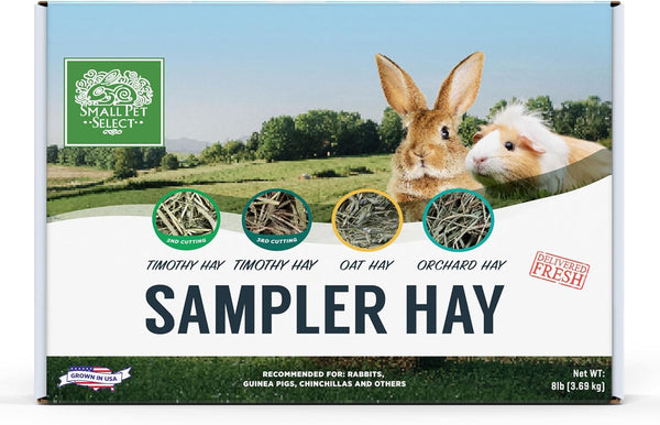 Small Pet Select Hay Sampler Box, Timothy, Oat & Orchard, 4 Types | Try 2Nd & 3Rd Cutting Timothy, Oat Hay & Orchard Grass, for Rabbits, Guinea Pigs, Chinchillas & Small Pets2