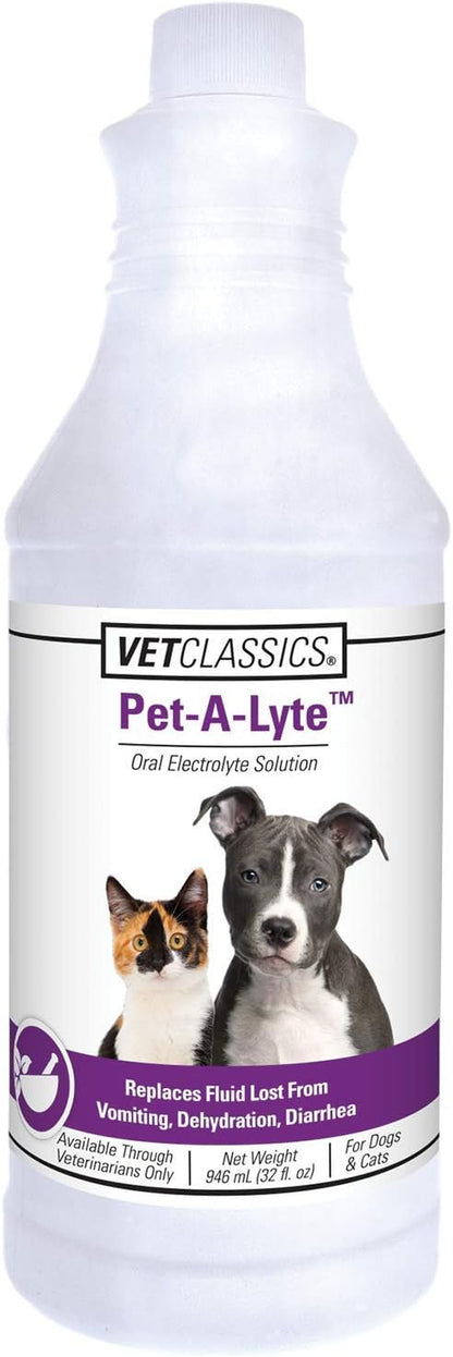 Pet-A-Lyte Oral Electrolyte Solution for Dogs and Cats – Helps Replace Fluids Lost from Pet Dehydration, Diarrhea, Vomiting – Replaces Dog Electrolytes – 32 Oz.1
