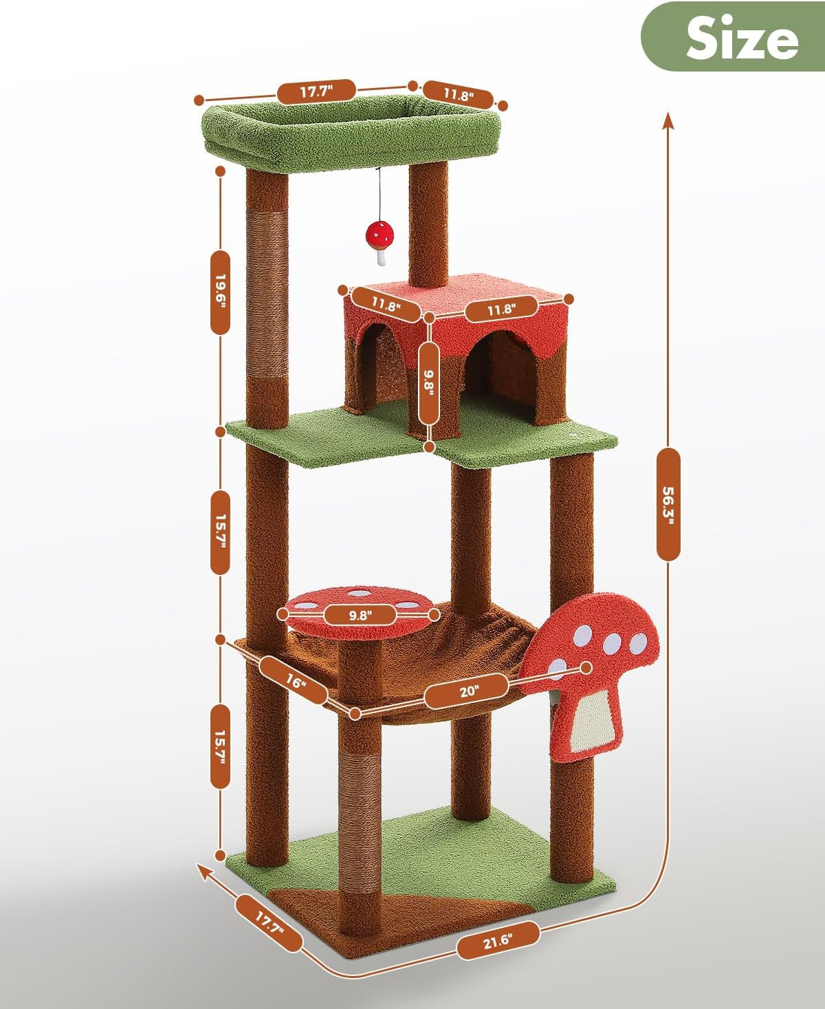 muttros-mushroom-cat-tree-tower-with-removable-scratcher-large-hammock-condo-perch-3-sisal-posts-multi-level-cat-tree-for-indoor-cats-cute-cat-tower-for-small-space-homes