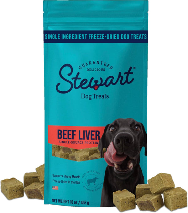 Stewart Freeze Dried Dog Treats, 100% Beef Liver, 3.5 Oz Pouch | Premium Quality Raw Protein, Single Ingredient, High Protein Training Treats & Food Topper, No Refrigeration, Cat Friendly11