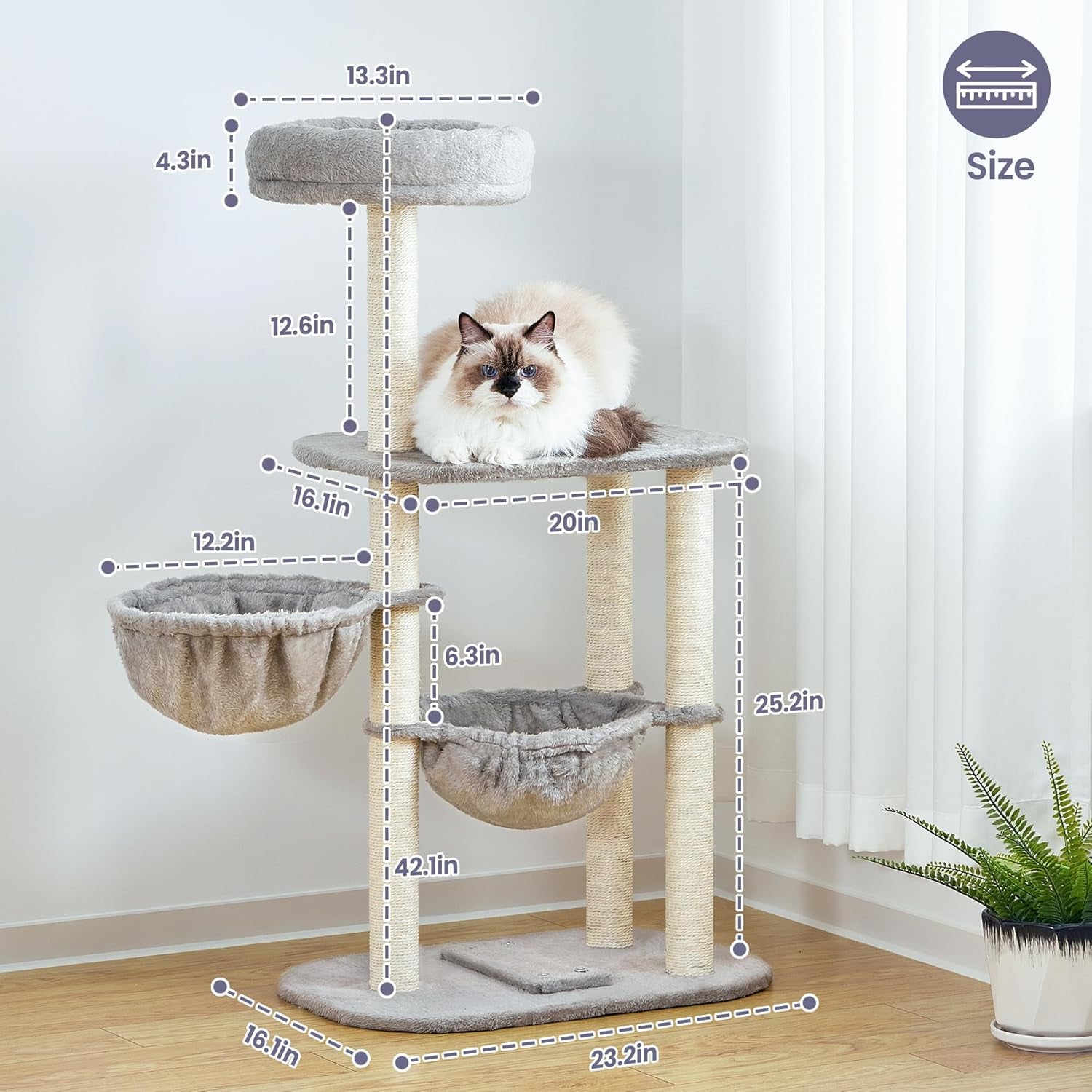 small-cat-tree-tower-with-lots-of-scratching-posts-42-inch-medium-compact-cats-scratch-house-with-hammock-perch-for-multi-level-2-kitty-indoor-corner-cat-bed-condo-climbing-gym-towers-furniture