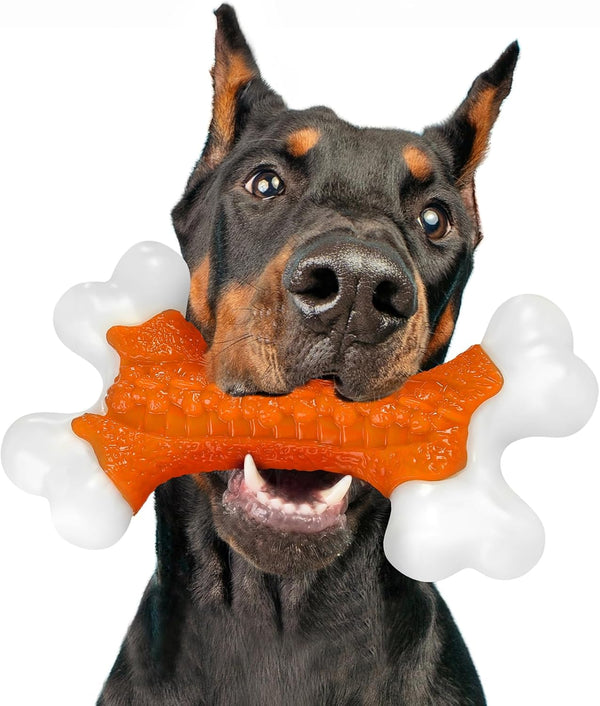 Kseroo Tough Dog Chew Toys for Aggressive Chewers 20-90Lbs, Beef Flavored | Beef Flavored Rock-Hard Nylon Bone, Discourages Destructive Chewing, Teeth Cleaning Textured, for Medium & Large Breeds11