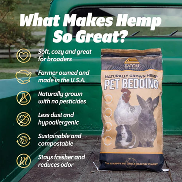 Eaton Pet and Pasture Hemp Bedding for Chickens, Rabbits, Small Pets, 8 Lb3