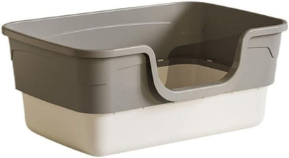 Pet Supplies, Open Top Cat Litter Box with Removable Design, Thickened anti Splash & Easy Clean(Gray)1