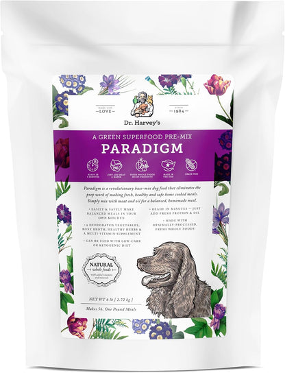 Dr. Harvey'S Paradigm Green Superfood Dog Food, Human Grade Dehydrated Grain Free Base Mix for Dogs, Diabetic Low Carb Ketogenic Diet (6 Pounds)1
