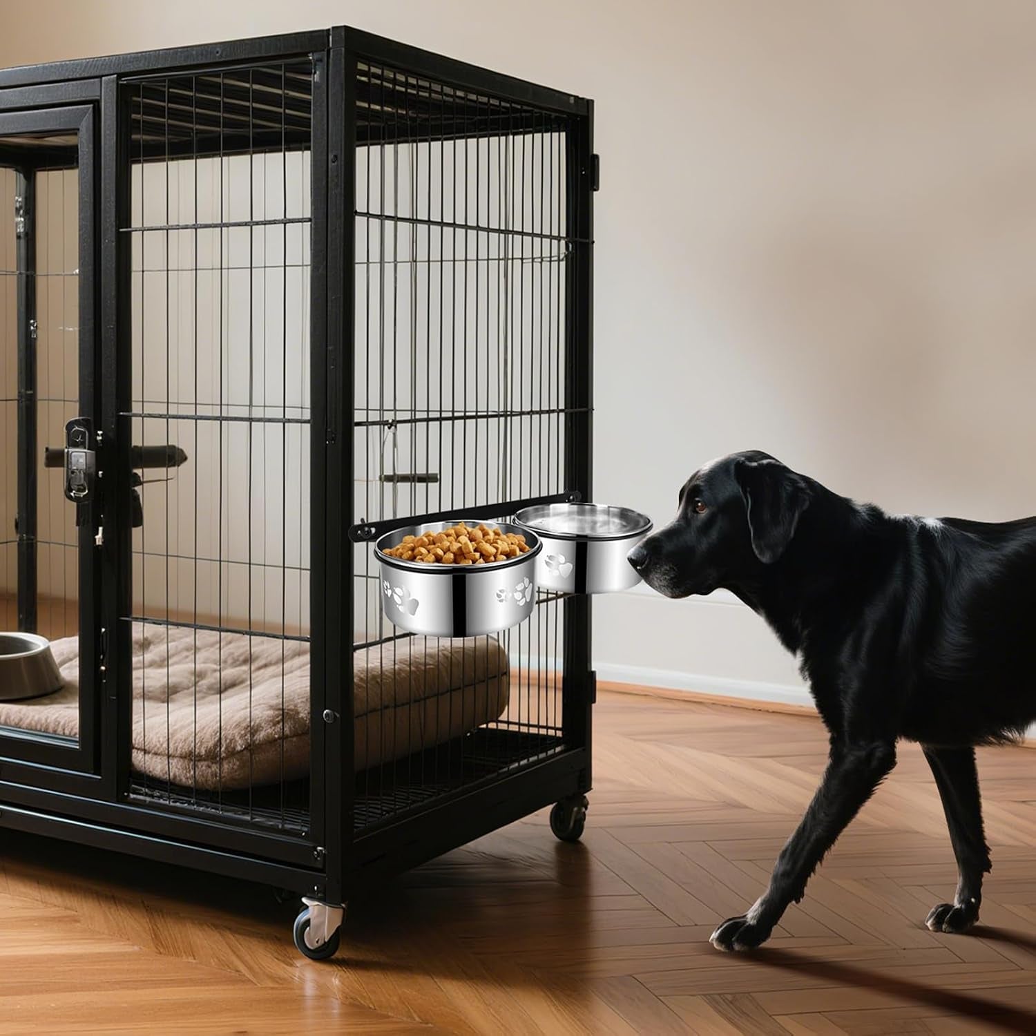 yummy-sam-hanging-pet-dog-food-water-bowl-for-cage-stainless-steel-non-spill-kennel-bowls-with-clamp-holder-crate-feeder-dish-for-medium-large-dogs-pets-silver-l-44-oz-44-oz