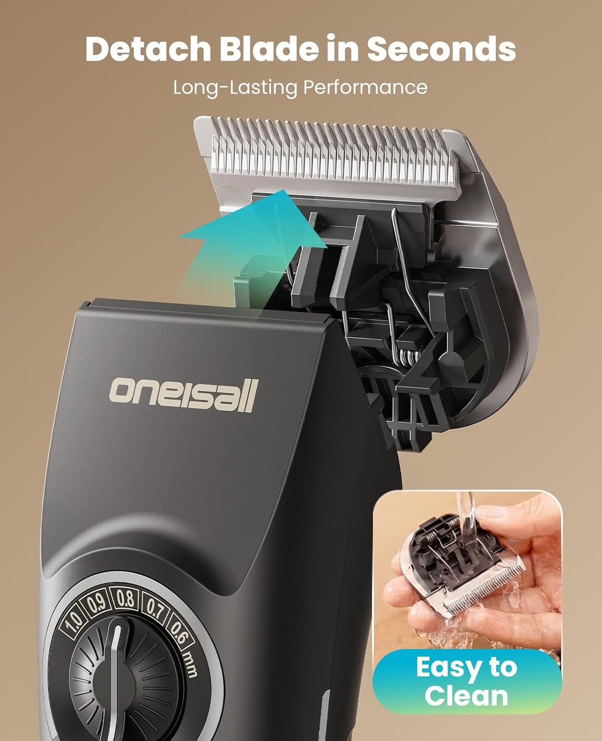 oneisall-dog-clippers-for-grooming-thick-heavy-coats-low-noise-5-blade-lengths-detachable-blade-fits-wahls-3379-3332-3339-metal-guards-long-battery-life-high-speed-4-guide-combs