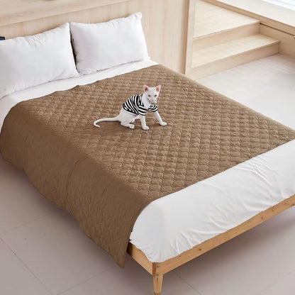 50X40 Inch Waterproof and Anti-Slip Dog Bed Cover and Pet Blanket Sofa Pet Bed Mat, Car Incontinence Mattress Protectors Furniture Couch Cover for Most Cats Dogs,Pets(Light Grey)10
