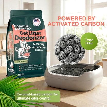 Sprinkle & Sweep: Litter Box Deodorizer - 8Oz Bag - Cat & Kitten Home Odor Neutralizer, Ultra-Absorbent Formula, Non-Toxic & Safe, Pet Smell Control3