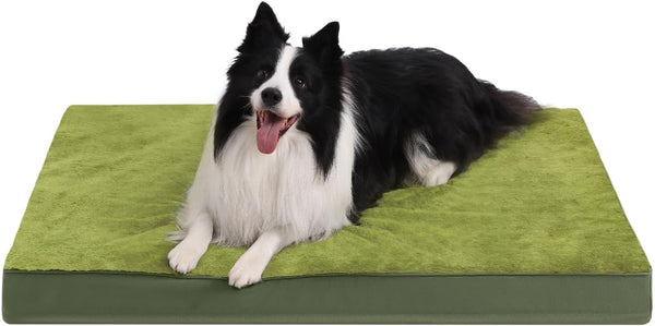 KSIIA Orthopedic Dog Bed for Large Dogs with Waterproof Lining, Grey, 35X22 | Deluxe Soft Plush Dog Crate Bed, Washable Pet Mat with Removable Cover & Egg Crate Foam for Large Dogs Sleeping & Relaxing26