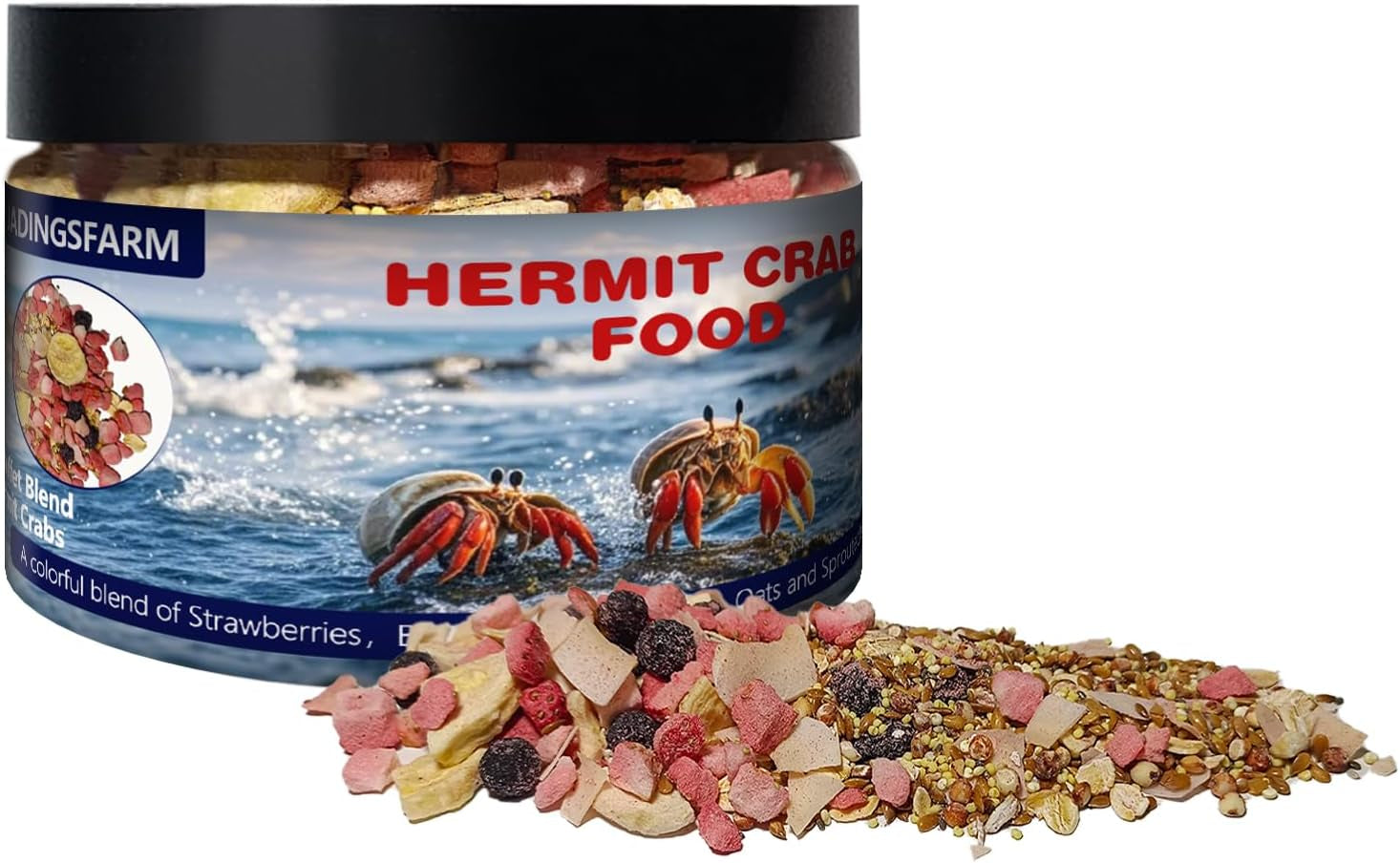 jadingsfarm-fruity-buffet-blend-diet-4-4-oz-food-for-hermit-crabs-all-natural-hermit-crab-food-hermit-crab-treats-high-protein-nutrient-blend-diet-of-oats-blueberries-strawberry-banana-sprouted-seeds-mix-for-hermit-crabs