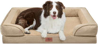Comfort Expression Orthopedic Dog Bed for Extra Large Dogs with Bolster | Waterproof Dog Couch Bed with Washable Cover & Non-Slip Bottom, Supportive Egg Crate Foam XL Pet Bed, 42X30 Inch194