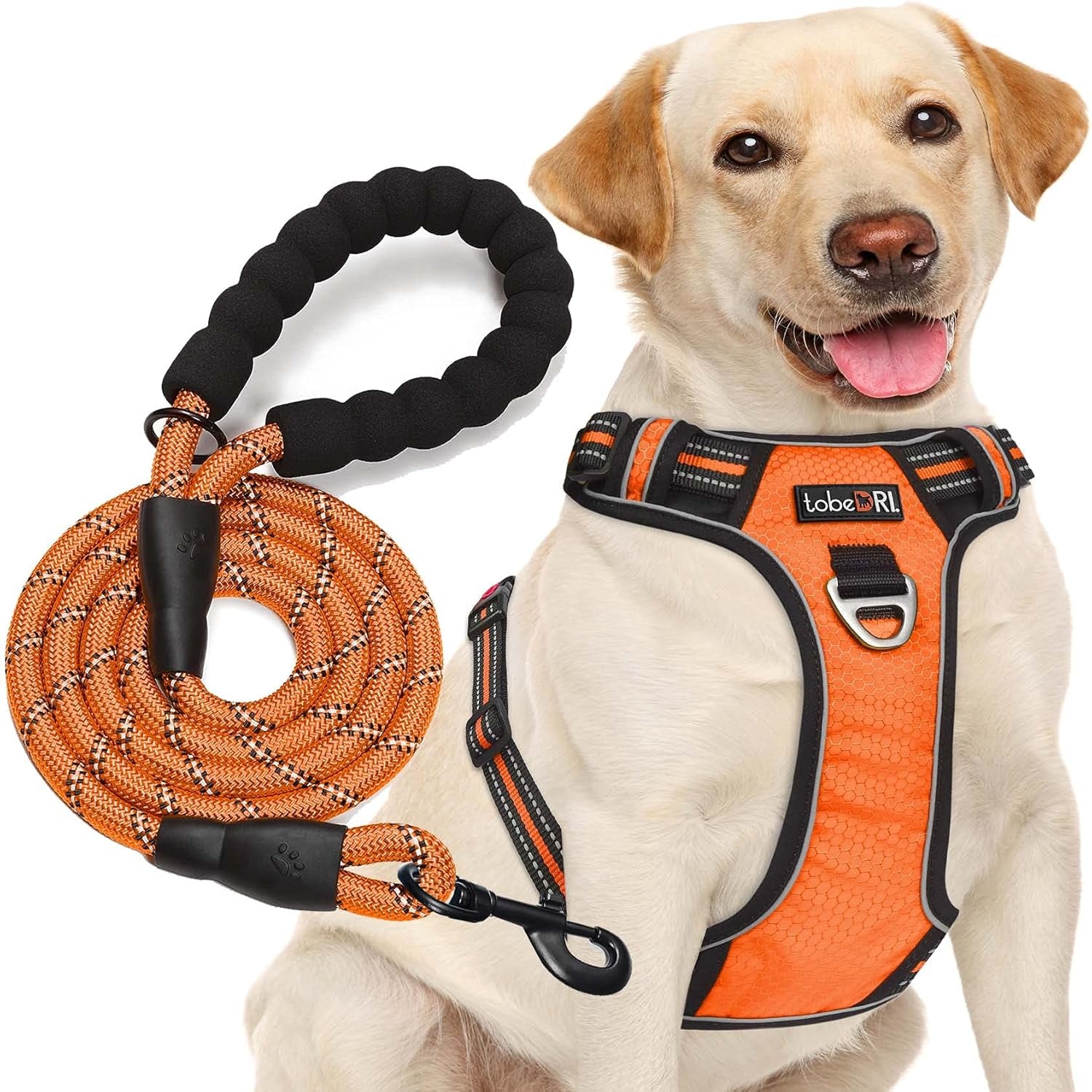 tobedri-no-pull-dog-harness-adjustable-reflective-oxford-easy-control-medium-large-dog-harness-with-a-free-heavy-duty-5ft-dog-leash-blue-m